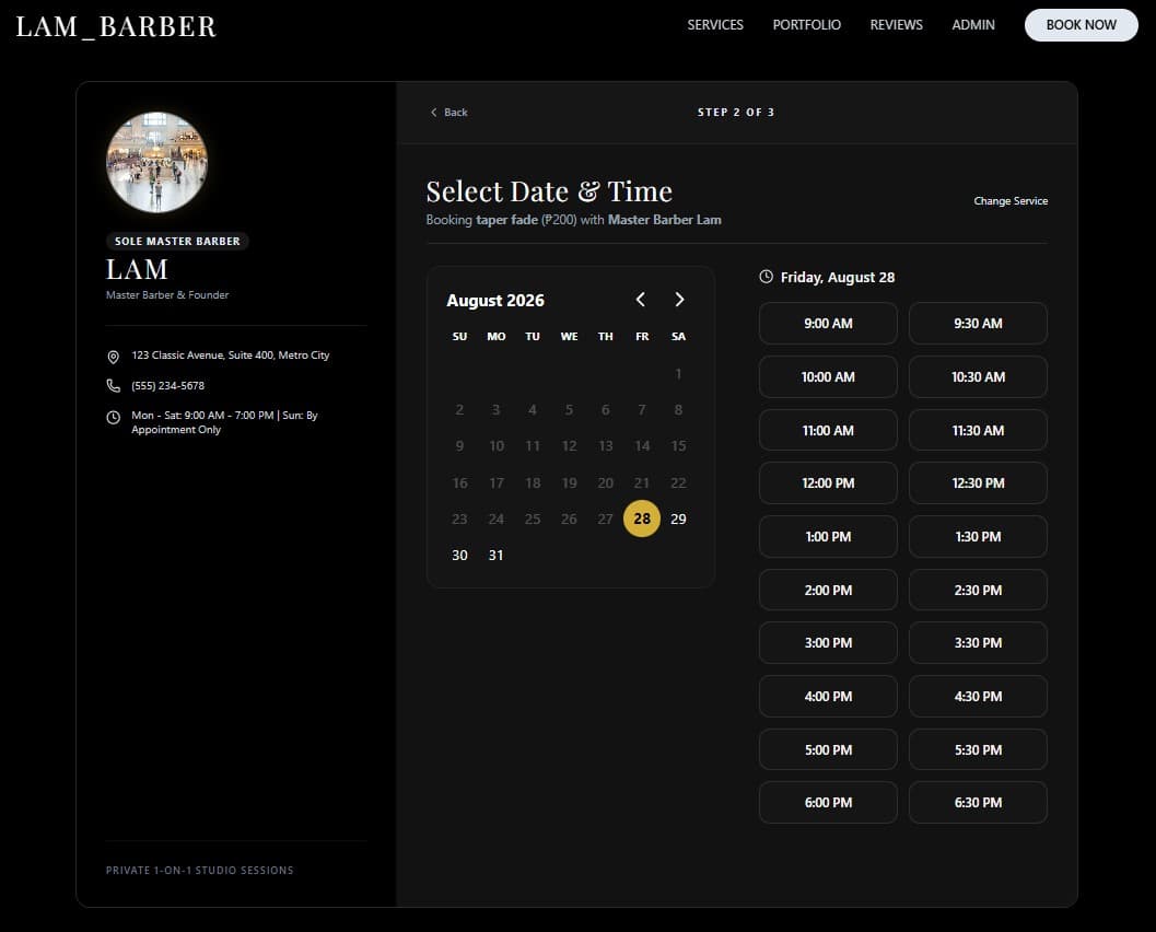 Barber Availability & Reservation System screenshot 6