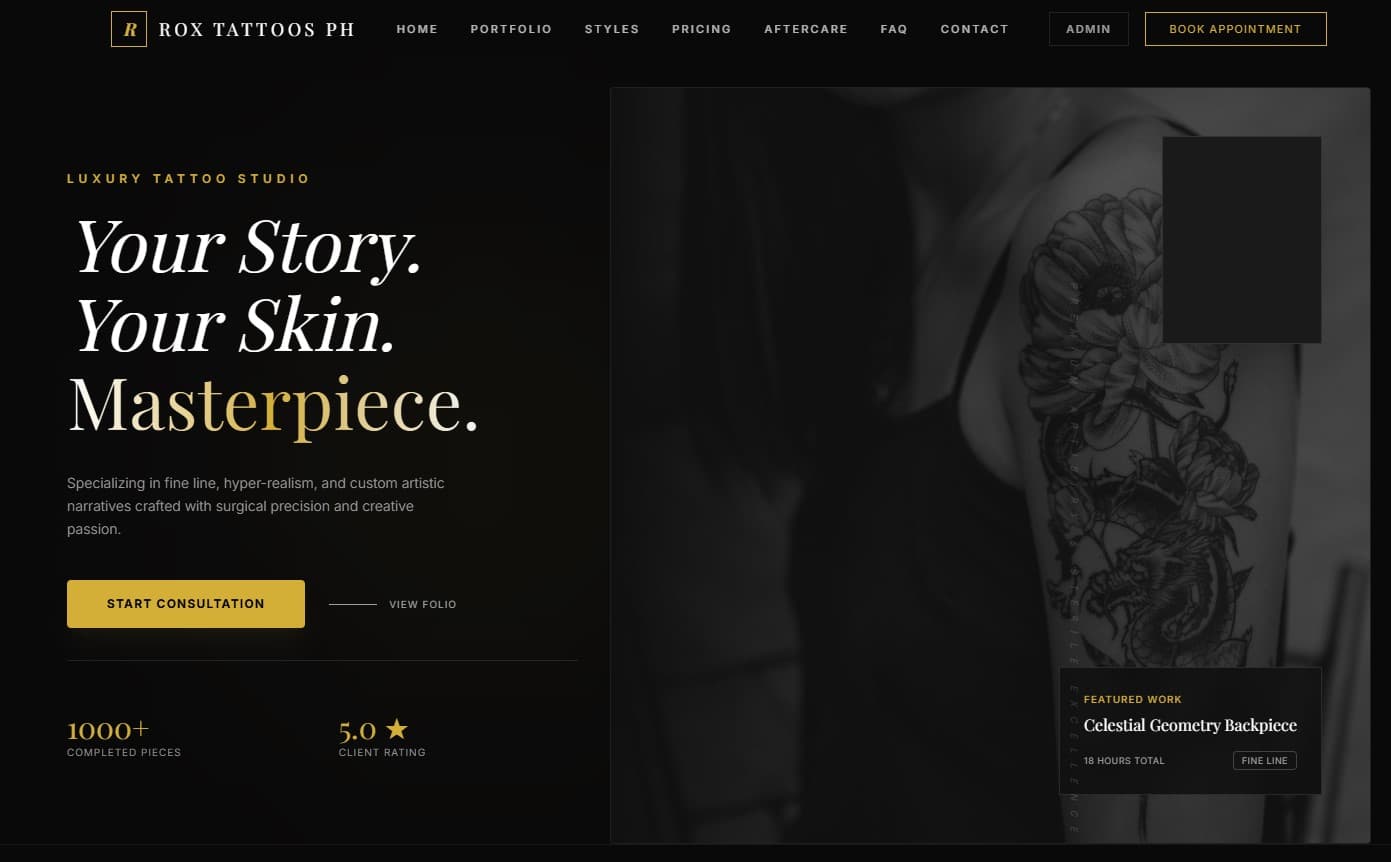 Tattoo Artist Availability & Reservation System screenshot 2