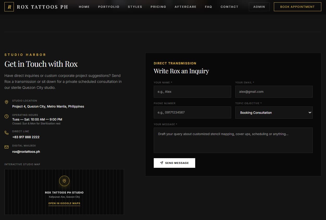 Tattoo Artist Availability & Reservation System screenshot 4